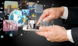 Diagram illustrating native commerce media overlay in a video scene.