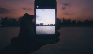 Smartphone displaying a vertical video frame with dramatic subtitles.